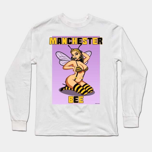 Manchester bee, Manchester honey, Manchester girl Long Sleeve T-Shirt by jimmy-digital